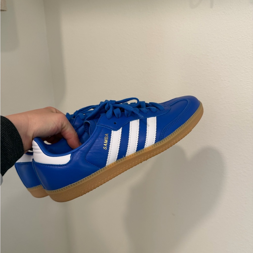 adidas Samba Royal Blue Leather Sneakers with White Stripes